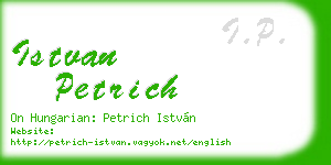 istvan petrich business card