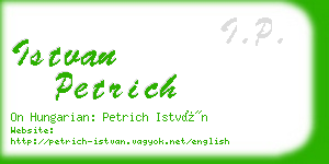 istvan petrich business card